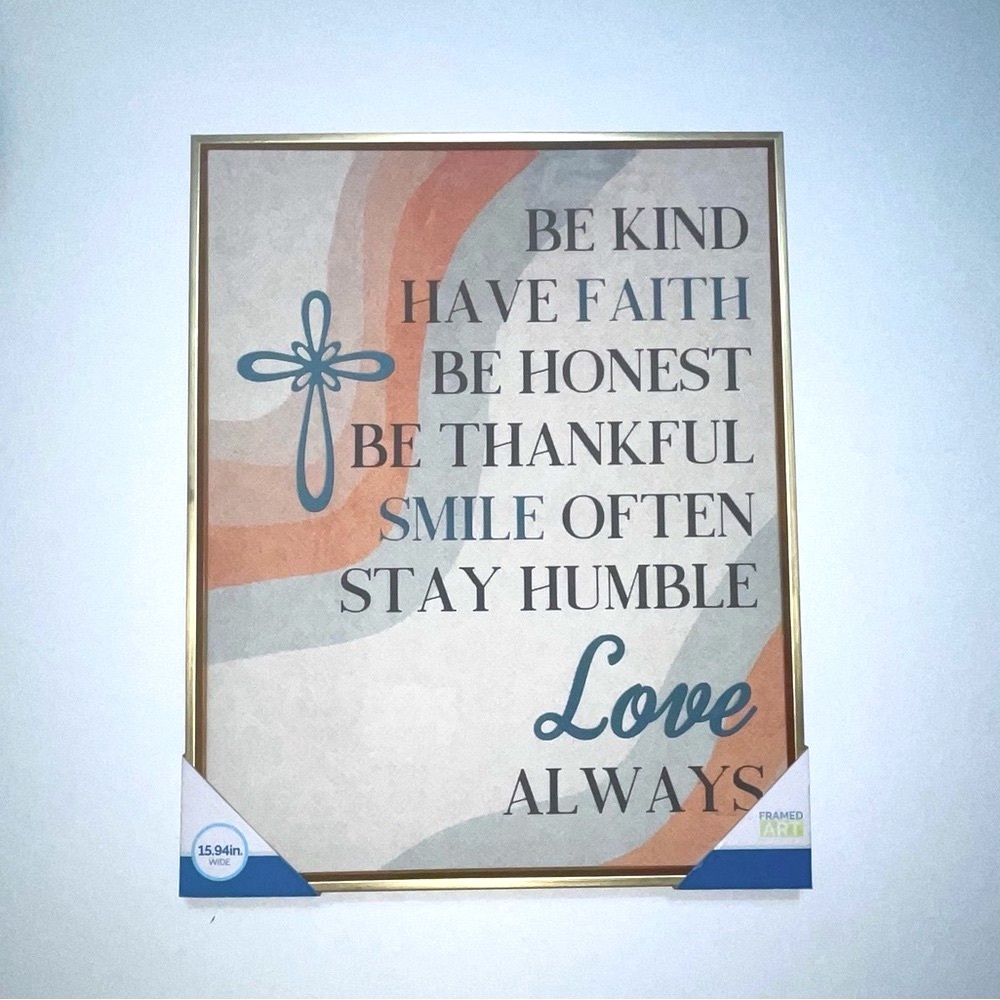 Inspirational Wall Art with Gold Frame